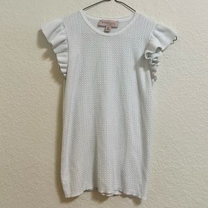 Philosophy White Sleeveless Knit Tank with Ruffle Cap Sleeves